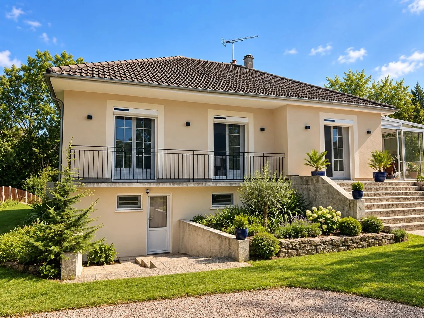 Maison de plain-pied à Chevenon (Nièvre) après isolation par l’extérieur par Art et Construction